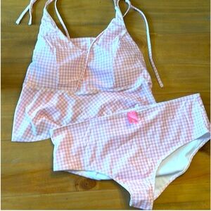Simply Southern Pink Gingham Tankinki Set